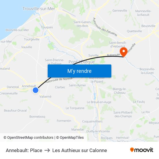 Annebault: Place to Les Authieux sur Calonne map