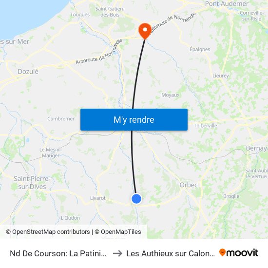 Nd De Courson: La Patinière to Les Authieux sur Calonne map