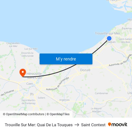 Trouville Sur Mer: Quai De La Touques to Saint Contest map