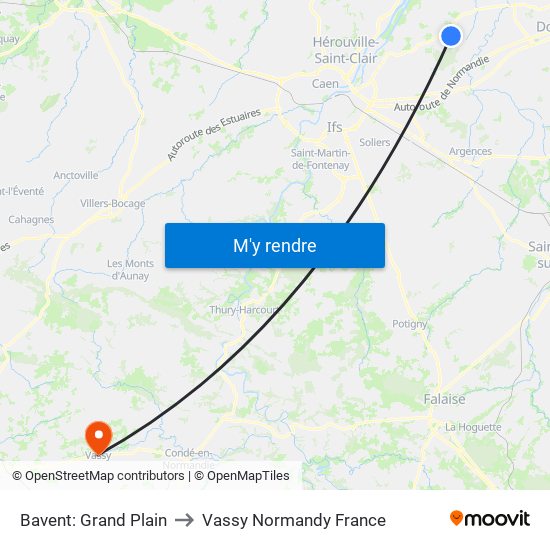 Bavent: Grand Plain to Vassy Normandy France map