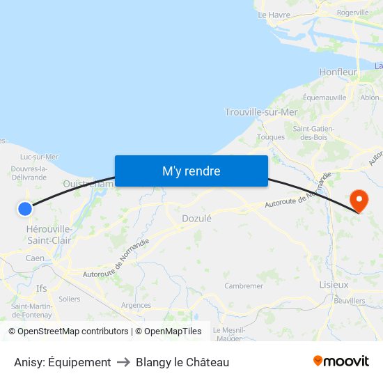 Anisy: Équipement to Blangy le Château map