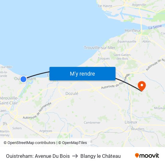 Ouistreham: Avenue Du Bois to Blangy le Château map