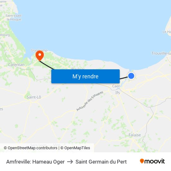 Amfreville: Hameau Oger to Saint Germain du Pert map