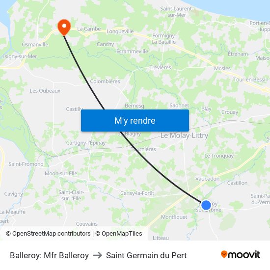 Balleroy: Mfr Balleroy to Saint Germain du Pert map