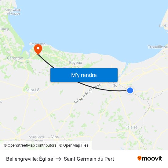 Bellengreville: Église to Saint Germain du Pert map