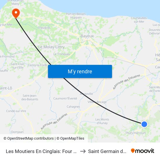 Les Moutiers En Cinglais: Four À Chaux to Saint Germain du Pert map