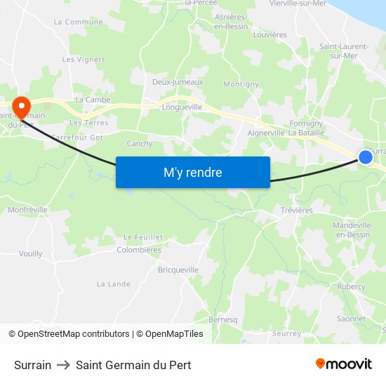 Surrain to Saint Germain du Pert map