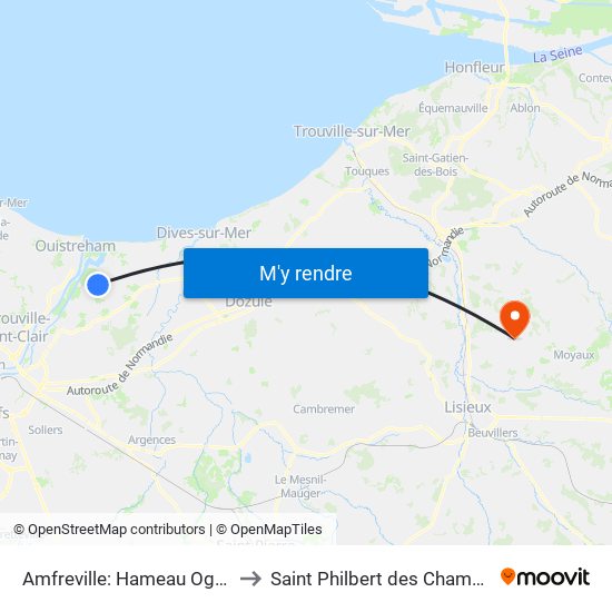 Amfreville: Hameau Oger to Saint Philbert des Champs map