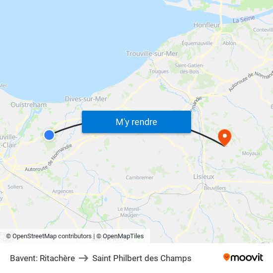Bavent: Ritachère to Saint Philbert des Champs map
