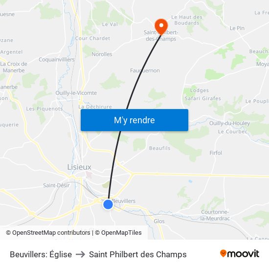 Beuvillers: Église to Saint Philbert des Champs map