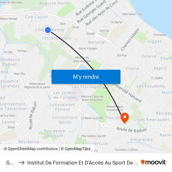 Goupil to Institut De Formation Et D'Accès Au Sport De Haut Niveau Michel Néron map