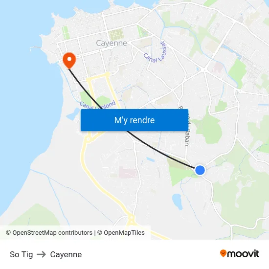So Tig to Cayenne map