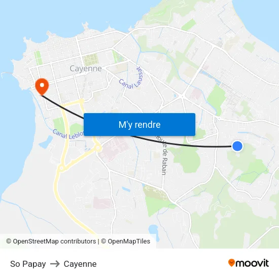 So Papay to Cayenne map