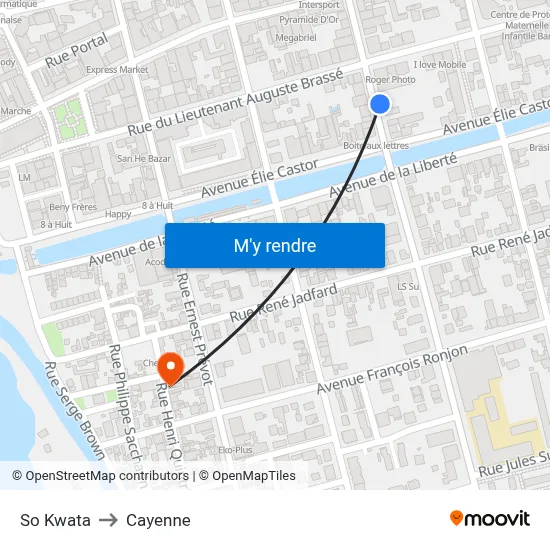So Kwata to Cayenne map