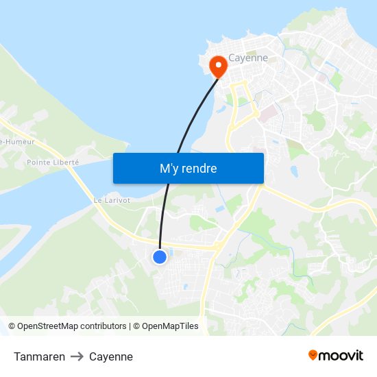 Tanmaren to Cayenne map