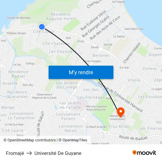 Fromajé to Université De Guyane map
