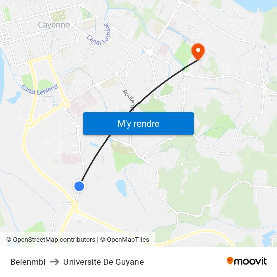 Belenmbi to Université De Guyane map