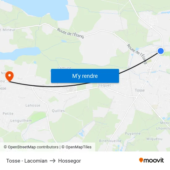Tosse - Lacomian to Hossegor map