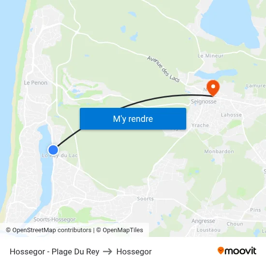 Hossegor - Plage Du Rey to Hossegor map
