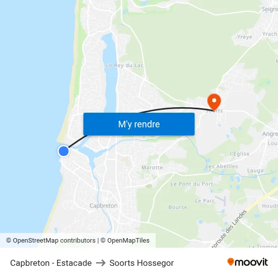 Capbreton - Estacade to Soorts Hossegor map
