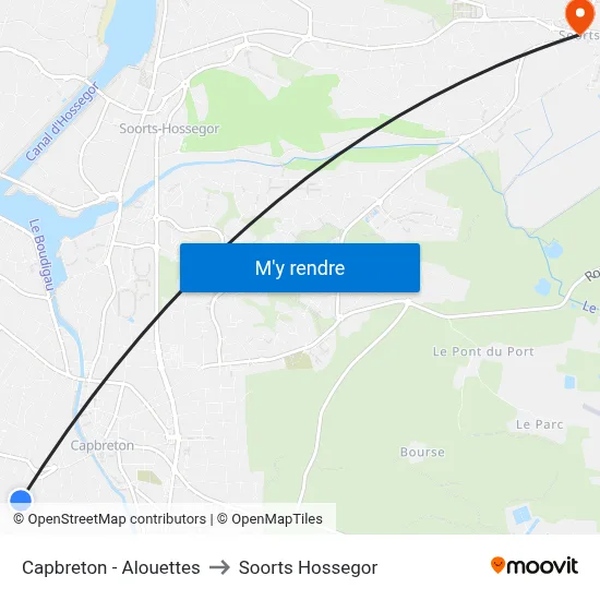 Capbreton - Alouettes to Soorts Hossegor map