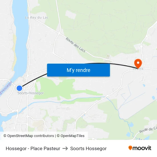 Hossegor - Place Pasteur to Soorts Hossegor map