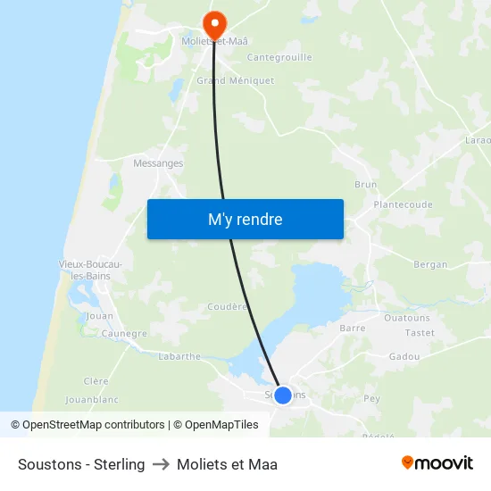 Soustons - Sterling to Moliets et Maa map