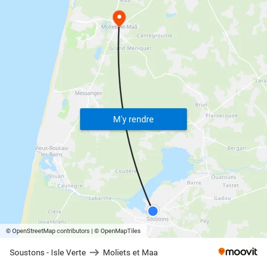 Soustons - Isle Verte to Moliets et Maa map