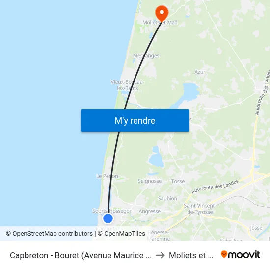 Capbreton - Bouret (Avenue Maurice Martin) to Moliets et Maa map