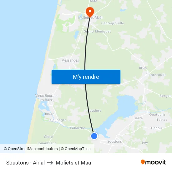 Soustons - Airial to Moliets et Maa map