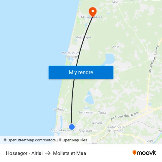 Hossegor - Airial to Moliets et Maa map