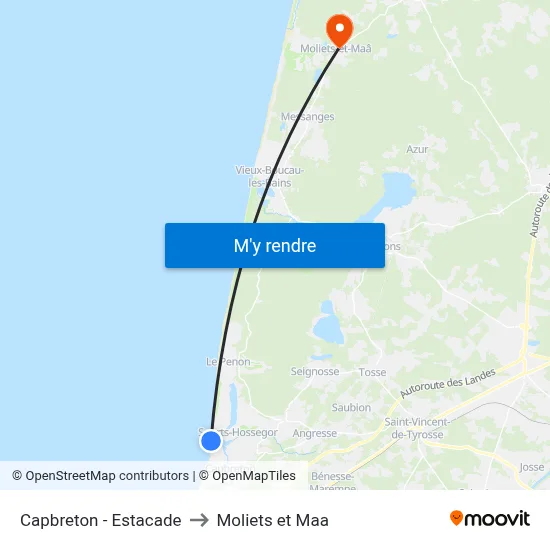 Capbreton - Estacade to Moliets et Maa map