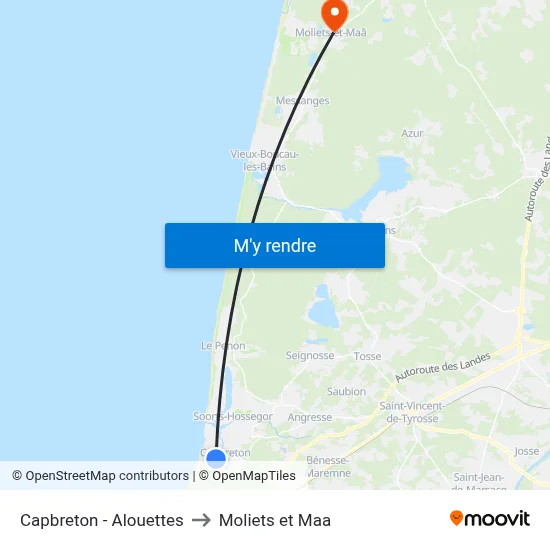 Capbreton - Alouettes to Moliets et Maa map