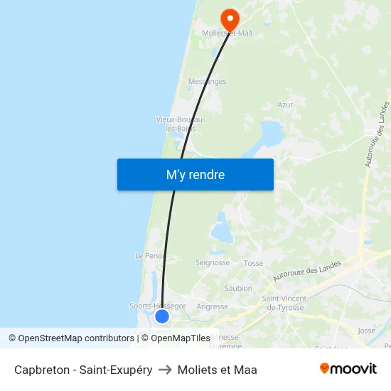 Capbreton - Saint-Exupéry to Moliets et Maa map