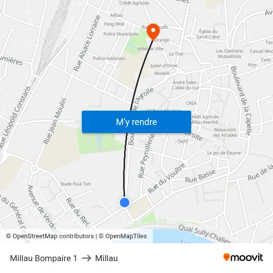 Millau Bompaire 1 to Millau map