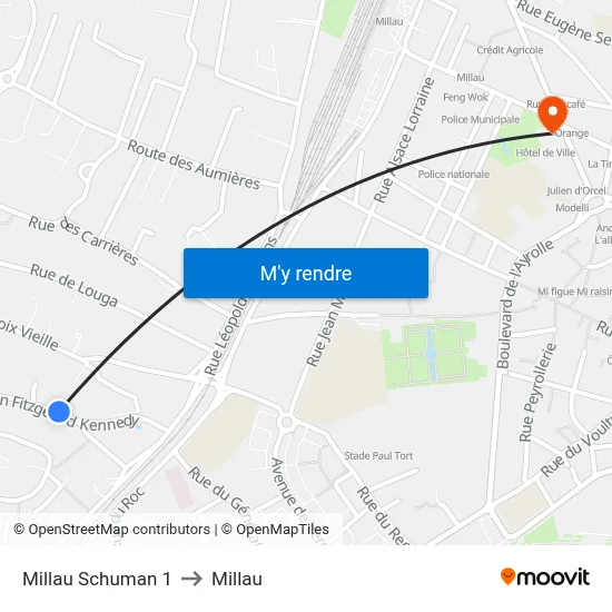 Millau Schuman 1 to Millau map