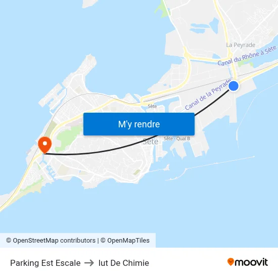 Parking Est Escale to Iut De Chimie map