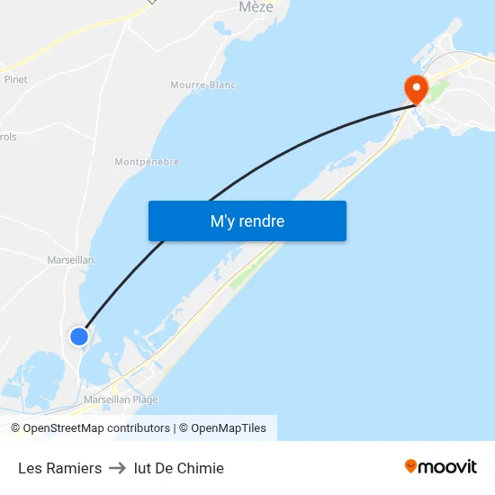 Les Ramiers to Iut De Chimie map