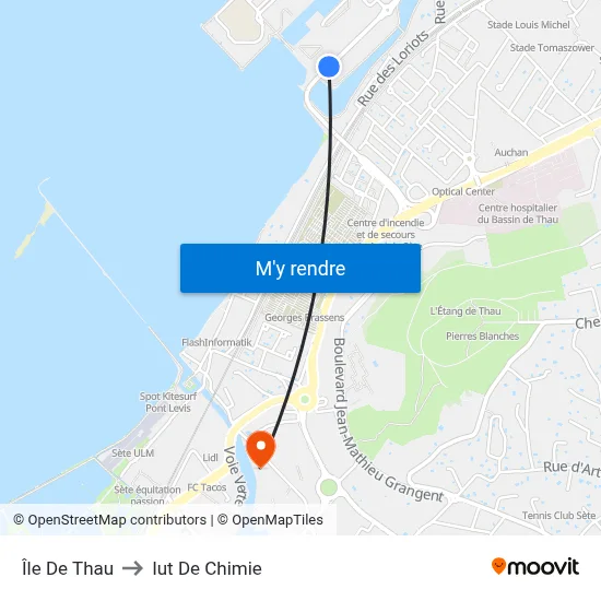Île De Thau to Iut De Chimie map