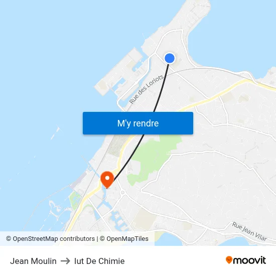 Jean Moulin to Iut De Chimie map