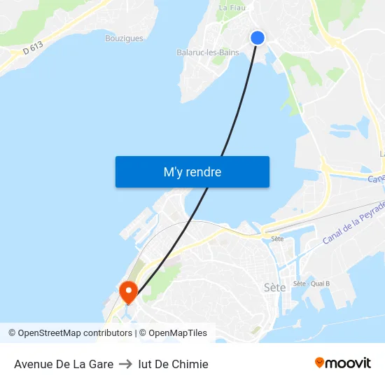 Avenue De La Gare to Iut De Chimie map