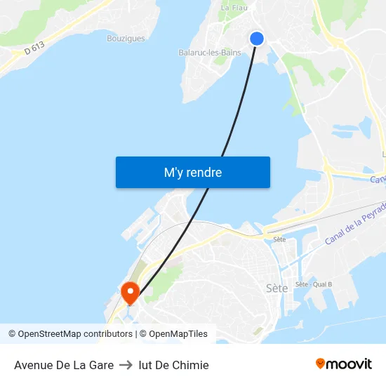 Avenue De La Gare to Iut De Chimie map