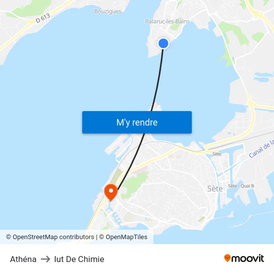 Athéna to Iut De Chimie map