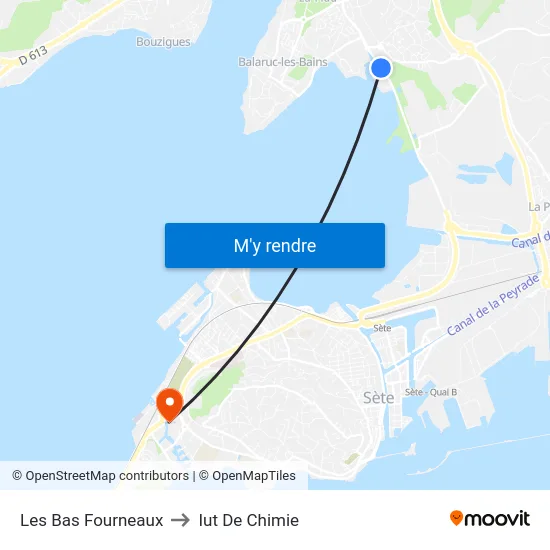 Les Bas Fourneaux to Iut De Chimie map