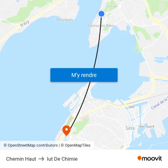 Chemin Haut to Iut De Chimie map