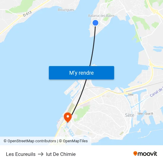 Les Ecureuils to Iut De Chimie map