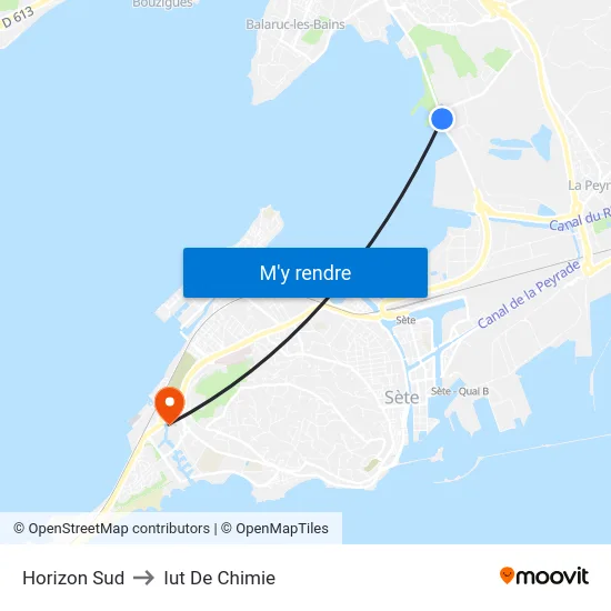 Horizon Sud to Iut De Chimie map
