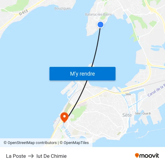 La Poste to Iut De Chimie map