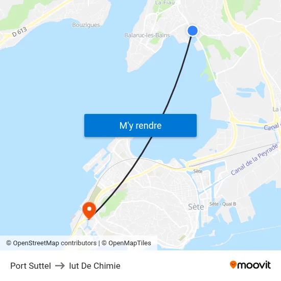 Port Suttel to Iut De Chimie map