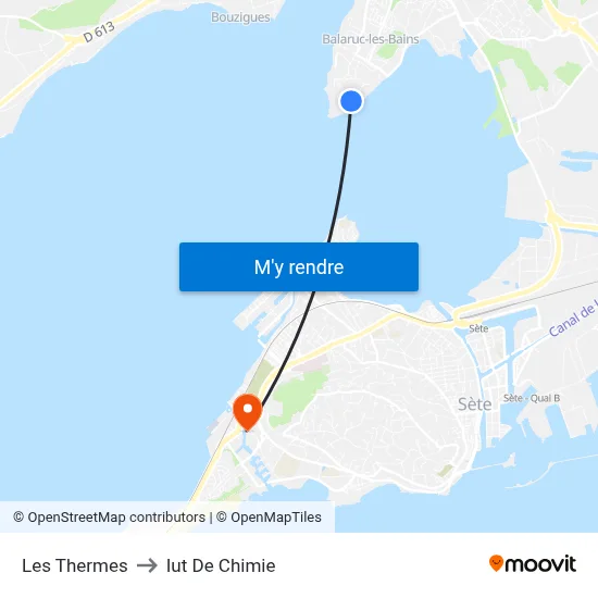 Les Thermes to Iut De Chimie map